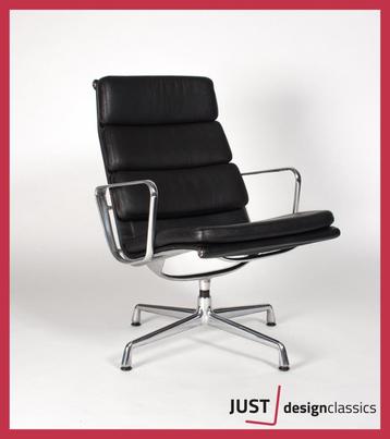 Vitra Eames ea216 Zwart Leder Gepolijst