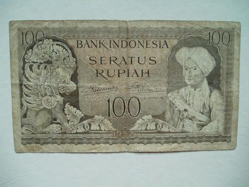 348. Indonesia, 100 rupiah 1952 Pangeran Diponegoro., Postzegels en Munten, Bankbiljetten | Azië, Los biljet, Zuidoost-Azië, Verzenden