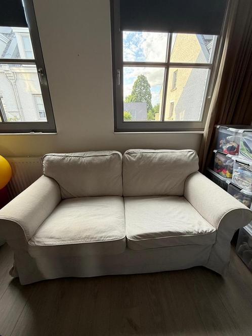 Bankstellen - 2 en 3 persoons - Stoffen bekleding, Huis en Inrichting, Banken | Bankstellen, Gebruikt, Rechte bank, Tweepersoons