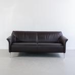 1x Leolux Mayon Bank 3-zits/198cm Donkerbruin Leer - Staal, Huis en Inrichting, Niet ingevuld, 150 tot 200 cm, Niet ingevuld, Driepersoons