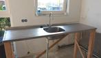 Keukenblad RVS - noodkeuken, Huis en Inrichting, Keuken | Complete keukens, Ophalen, Gebruikt, Enkelwandige keuken