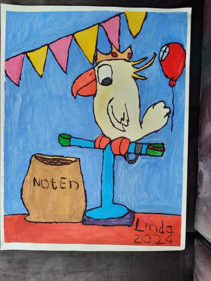 schilderij papagaai  24, Antiek en Kunst, Kunst | Schilderijen | Modern, Ophalen of Verzenden
