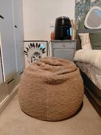 Leuke kinderpoef/zitzak teddystof beige (nieuw), Minder dan 50 cm, Rond, Minder dan 50 cm, Ophalen of Verzenden