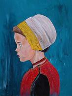 Urker Meisje Portret - Acryl op Canvas, Antiek en Kunst, Ophalen of Verzenden