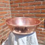 Grote antieke koperen jampan confiturepan pan 42 cm & 3.25kg, Ophalen of Verzenden, Gebruikt, Overige materialen, Koekenpan of Braadpan