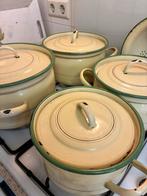 4 emaille pannen met vergiet (brocante/retro), Antiek en Kunst, Antiek | Emaille, Ophalen