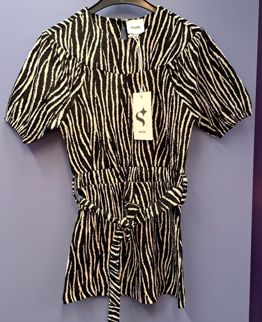 ≥ Shoeby meisjes jurk met zebra print zw/wi nieuw 98-104 48569