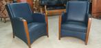 Schuitema Jugendstil leder fauteuils met bank, Ophalen
