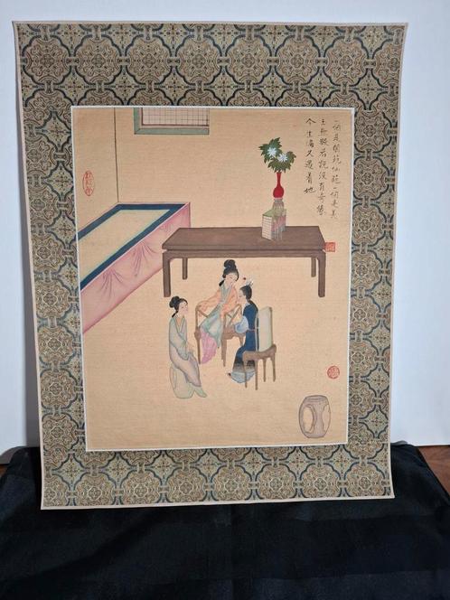 Chinese prent op zijde., Antiek en Kunst, Kunst | Niet-Westerse kunst, Ophalen of Verzenden