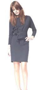 LaDress Carla jurk grijs zgan travelstof met sash, Ophalen of Verzenden, Zo goed als nieuw, Knielengte, Maat 36 (S)