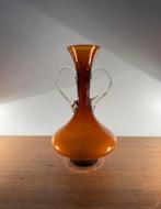 Vintage glazen bruin oranje vaas.130, Ophalen of Verzenden