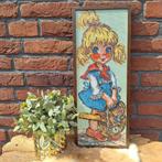 Borduur schilderij 'Meisje', big eyes', Ophalen of Verzenden