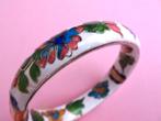 jwg Vintage cloisonne emaille armband wit gekleurd bloemen, Verzenden, Overige materialen, Armband