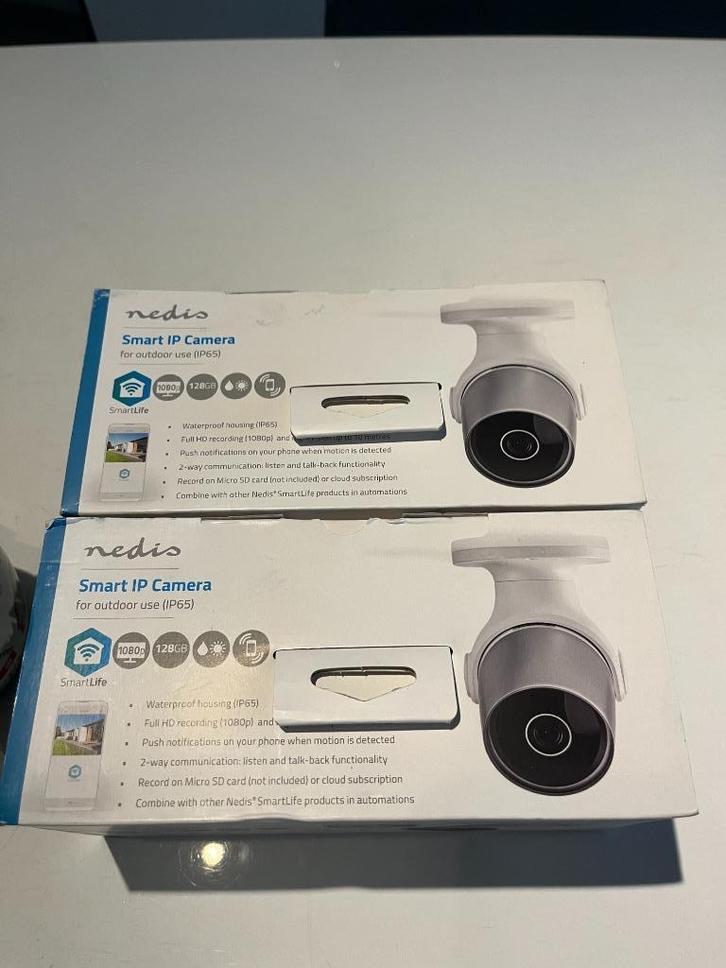 Nedis Smart IP Camera WIFICO11CWT, Audio, Tv en Foto, Videobewaking, Nieuw, Buitencamera, Ophalen