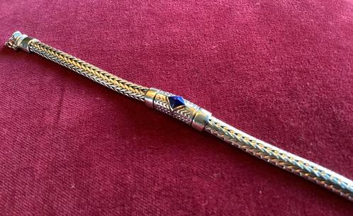 Buddha to buddha armband “ Ellen XS “ met blauwe steen, Sieraden, Tassen en Uiterlijk, Armbanden, Zo goed als nieuw, Zilver, Ophalen of Verzenden