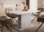 Witte Eetkamertafel met Betonlook Poot Z.G.N, Huis en Inrichting, Tafels | Eettafels, Ophalen, Kunststof, 100 tot 150 cm, 50 tot 100 cm