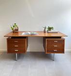 Vintage teakhouten directiebureau jaren 60/Deens design, Ophalen, Gebruikt, Onbekend, Onbekend