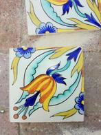 50 stuks antieke wandtegels tulp handbeschilderd 13.1x13.1, Antiek en Kunst, Ophalen