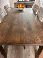 Eettafel met 6 Rivièra Maison stoelen, Huis en Inrichting, Tafels | Eettafels, Ophalen, Gebruikt, 100 tot 150 cm, Eikenhout