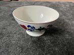 Mooie Schaal op Voet boerenbont, Ophalen, Porselein of Keramiek, Schaal, Rond