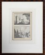 Abcoude 2 gravures in passepartout in lijst, Antiek en Kunst, Kunst | Etsen en Gravures, Ophalen of Verzenden