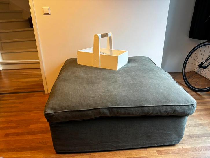 Linteloo Easy Living refurbished grijsgroene hocker XL nieuw, Huis en Inrichting, Banken | Voetenbanken en Poefen, Zo goed als nieuw