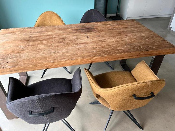 Houten Eettafel - Wegens Verhuizing, Huis en Inrichting, Tafels | Eettafels, Gebruikt, 50 tot 100 cm, 150 tot 200 cm, Vijf personen of meer