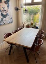 Massief eikenhout tafel (100x200) met antraciet stalen poten, Huis en Inrichting, Tafels | Eettafels, Ophalen, Eikenhout, 50 tot 100 cm