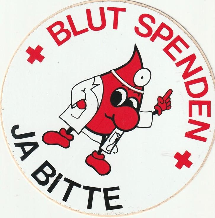 Sticker bloeddonor (12) - Blut spenden... Ja bitte, Verzamelen, Stickers, Zo goed als nieuw, Overige typen, Verzenden