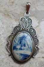 Delfts Holland blauw hanger molen zilver GS3 J.Seton, Verzenden, Zilver, Hanger