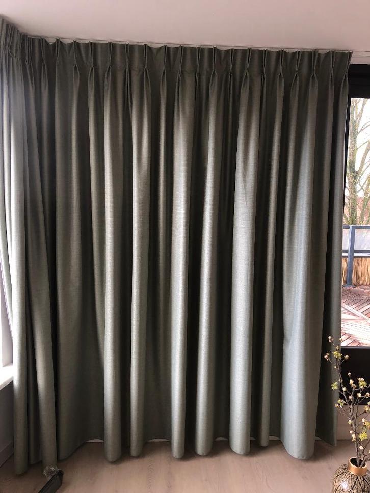 Zgan Gordijnen, Huis en Inrichting, Stoffering | Gordijnen en Lamellen, Zo goed als nieuw, 200 cm of meer, 200 cm of meer, Groen