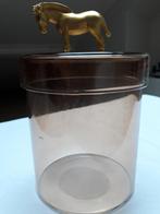 nieuwe glazen pot voorraadpot met "gouden" paard op deksel, Ophalen of Verzenden, Nieuw