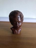 Buste kindergezicht bruin hoofd brocante, Antiek en Kunst, Curiosa en Brocante, Ophalen