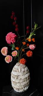 Silk-ka Kunstboeket Roze/Oranje - 70cm - Nieuw, Huis en Inrichting, Woonaccessoires | Vazen, Overige materialen, 50 tot 75 cm