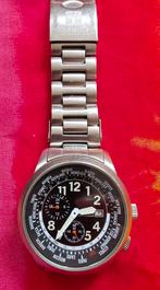 Horloge Beuchat Beu 0250 - Chronograaf - Luxe Band - 100 M, Ophalen of Verzenden, Zo goed als nieuw, Zwart, Android
