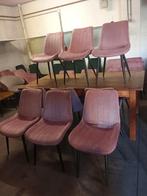 Roze stoelen velvet laatste 12 voor €49,- per stuk