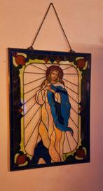 Glas-in-lood Maria afbeelding, Antiek en Kunst, Antiek | Religie, Ophalen of Verzenden