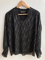 Zwart/goud bloesje van Fashion Musthaves mt. S/M, Zwart, Ophalen of Verzenden, Zo goed als nieuw, Maat 36 (S)