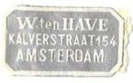 boekhandelzegel  W ten Have Amsterdam, Verzamelen, Ophalen of Verzenden, Zo goed als nieuw