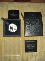Pert Mint Australian Lunar 1 oz silver tiger coin gilded, Verzenden, Zilver