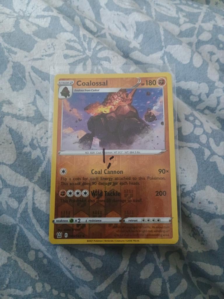 Holo Coalossal Pokémon Kaart, Ophalen of Verzenden, Gebruikt, Losse kaart, Foil