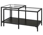 IKEA VITTSJÖ Nest Tafels - Zwartbruin/Glas, Huis en Inrichting, Ophalen, Gebruikt, 50 tot 100 cm, Glas