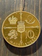 10 Florijn koninklijk huwelijk verguld grote munt, Postzegels en Munten, Ophalen of Verzenden, Overige materialen, Nederland