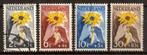 Nederland NVPH nr 538/41 gestempeld NIWIN Zonnebloemen 1949, Verzenden, Na 1940, Gestempeld