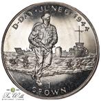 Isle of Man 1 Crown 1994, D-Day British Troops landing., Ophalen of Verzenden, Overige landen, Losse munt