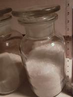 Twee glazen apothekerspotten, Huis en Inrichting, Gebruikt, Schaal, Rond, Ophalen of Verzenden