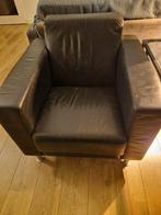Prachtige fauteuil, Montel zwart leer, Ophalen, Eenpersoons, Zo goed als nieuw, Minder dan 150 cm