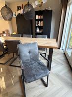 6 Sander Eetkamerstoelen, Huis en Inrichting, Stoelen, Ophalen, Gebruikt, Metaal, Grijs