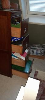 Antiek Franse eiken archief kasten (2). Ieder met 4 laden, Ophalen, Minder dan 50 cm, Gebruikt, 100 tot 150 cm