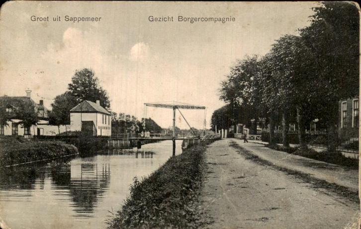 Sappemeer - Borgercompagnie, Verzamelen, Ansichtkaarten | Nederland, Gelopen, Groningen, Voor 1920, Ophalen of Verzenden